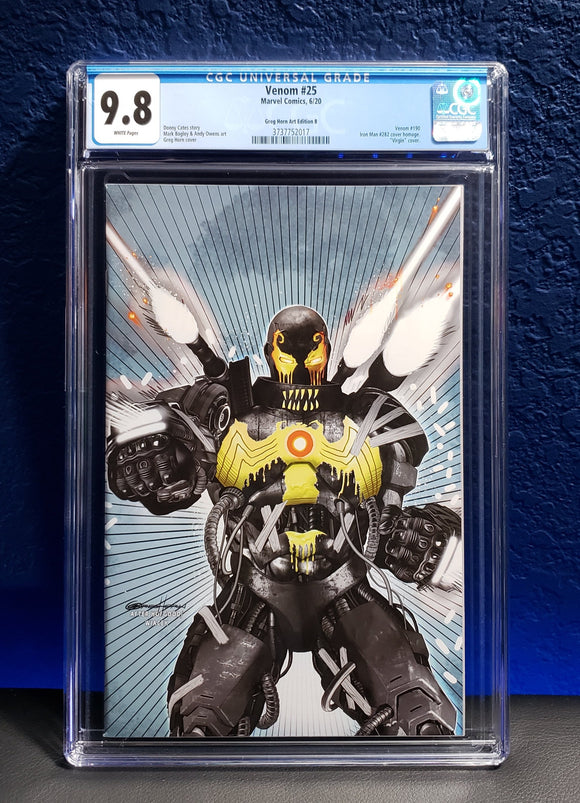 Venom #25 CGC 9.8 Greg Horn Art Codex Virgin Edition B iron man 282 homage