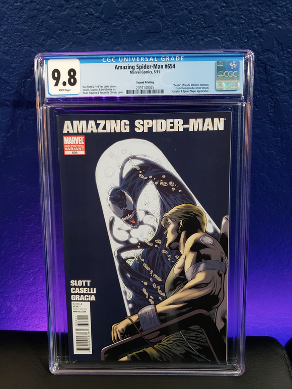 Amazing Spider-Man #654 CGC 9.8 2nd Printing Variant Flash Becomes Venom - grayskullhobbies.com