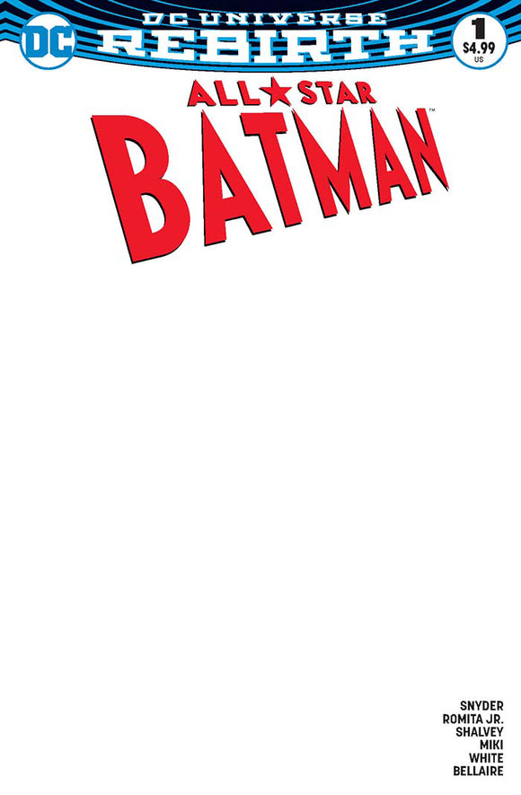 ALL STAR BATMAN #1 BLANK VAR ED - grayskullhobbies.com