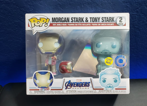 Funko Pop Avengers Endgame Morgan And Tony Stark 2 Pack Pop In A Box Exclusive