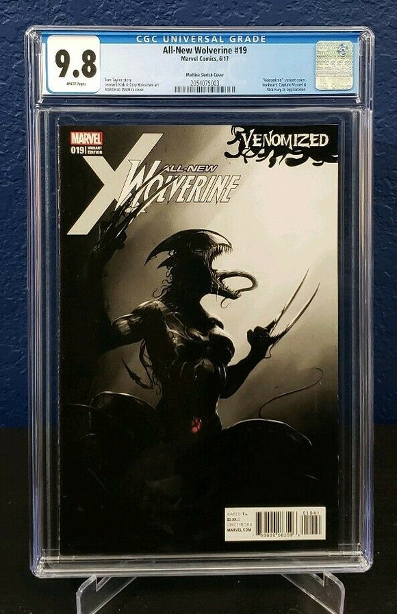 All New Wolverine #19 CGC 9.8 Venomized Mattina 1:500 Incentive Variant - grayskullhobbies.com