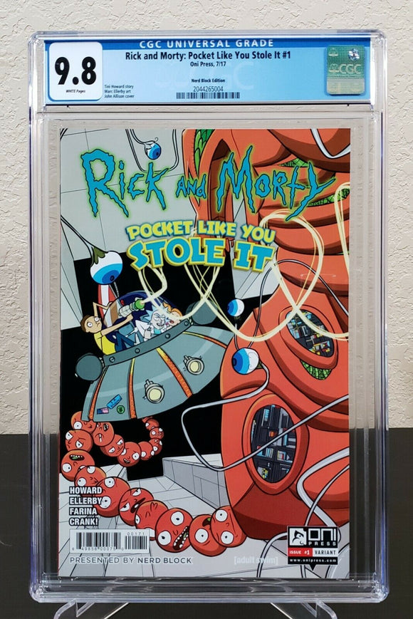 Rick and Morty Pocket Like You Stole It #1 CGC 9.8 Nerd Block Variant - grayskullhobbies.com