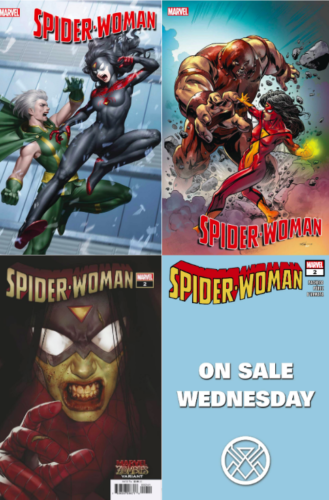 SPIDER-WOMAN #2 4 Book Variant set Hawthorne Oliver Zombie - grayskullhobbies.com